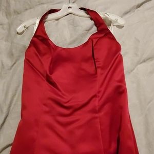 David's Bridal bridesmaid dress in apple